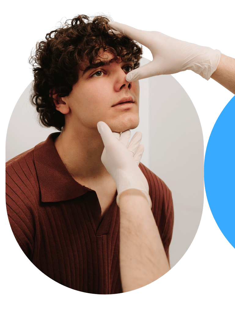 ENT doctor examining a patient